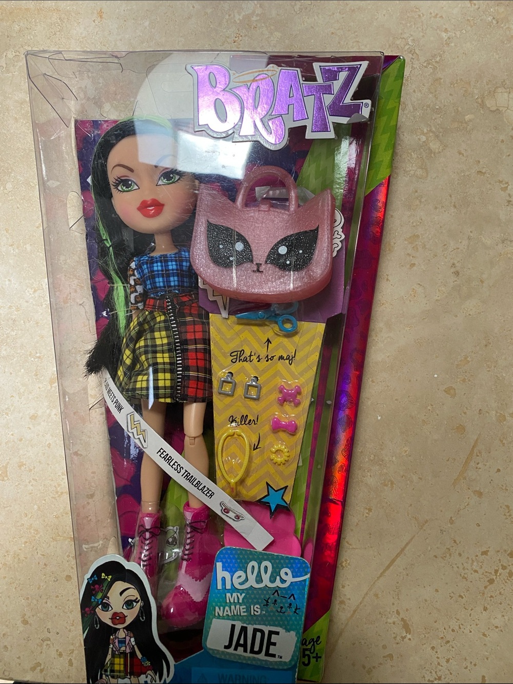 Bratz Jade Fashion Doll with Pink Cat Purse - Pink